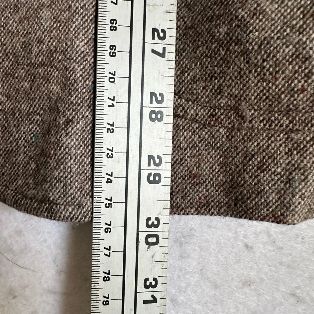 Lands End Vintage Brown Tweed Wool Blazer Sport Coat Made in USA Mens